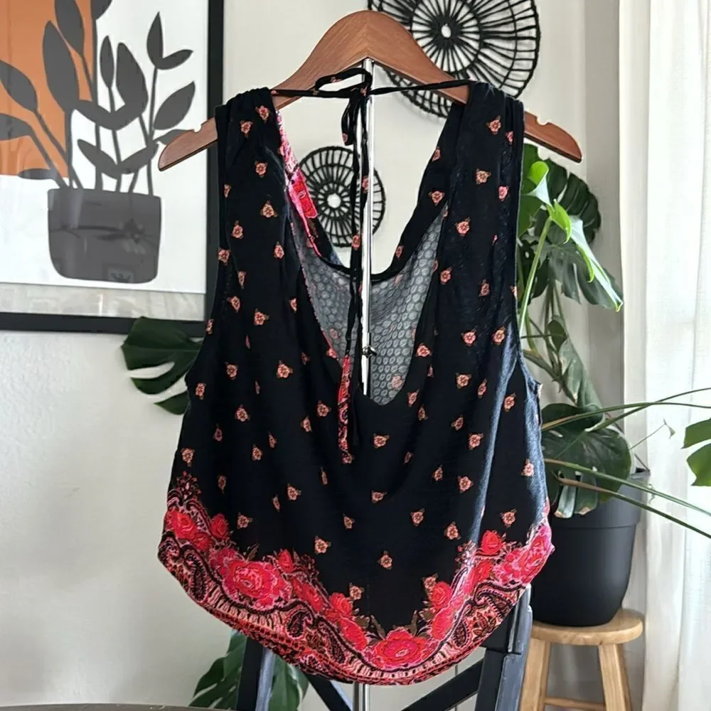 NWOT Free People Silas Cowlneck Top Drapey Relaxed Fit Exposed Back XS Viscose